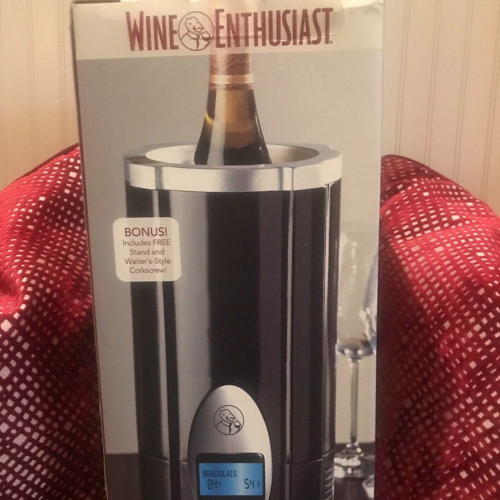 Wine Enthusiast Wine Bottle Chiller - NIB Includes Stand and Corkscrew